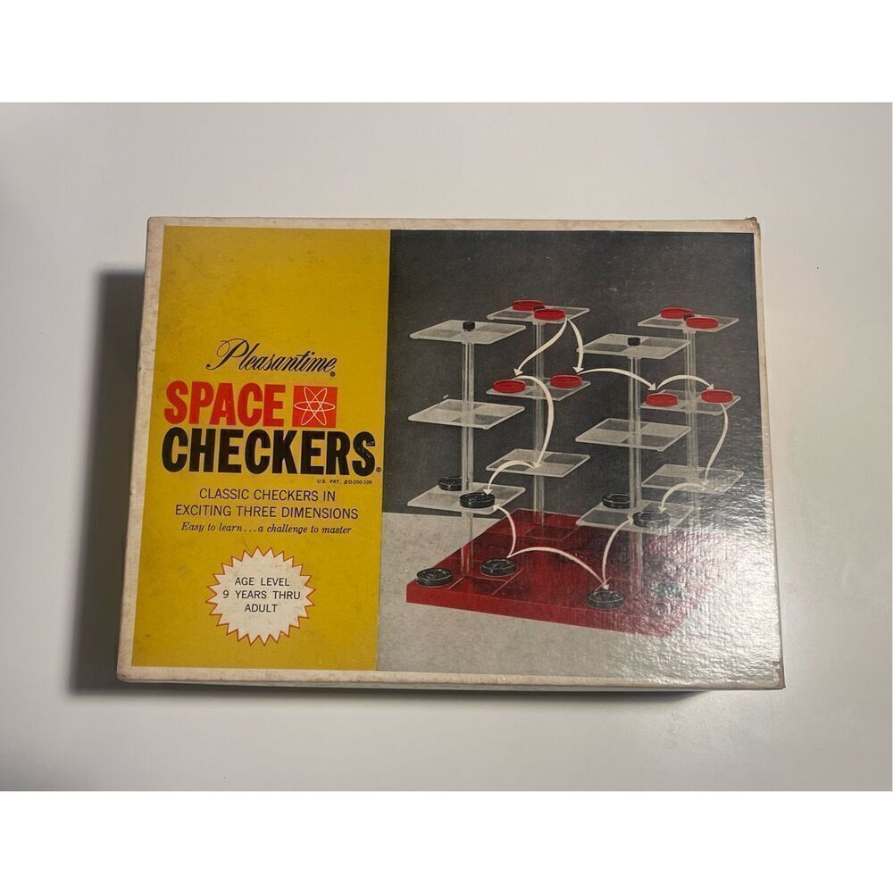 Space Checkers Complete Set- Warped Base Vintage 1965 SPACE CHECKERS by PLEASANT